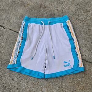 Vtg Y2k COOGI x PUMA Embroidered 3D Knit Pattern Stripe Athletic Shorts S Biggie
